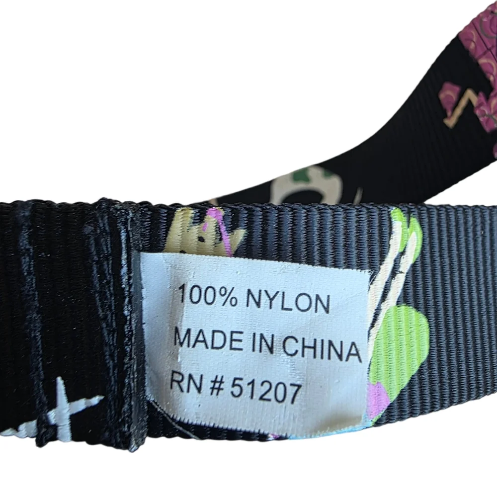 Nicole Miller Black Leash With Dog Walking Print 48